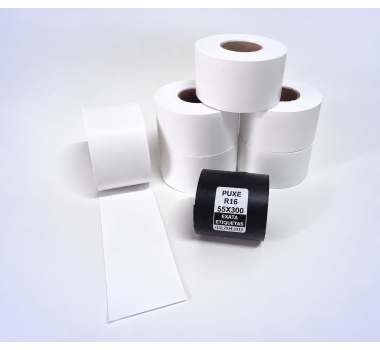 Kit 28: 6 Rolos Contínuos 50mm x 48m + 1 Ribbon R16 55mm x 300m