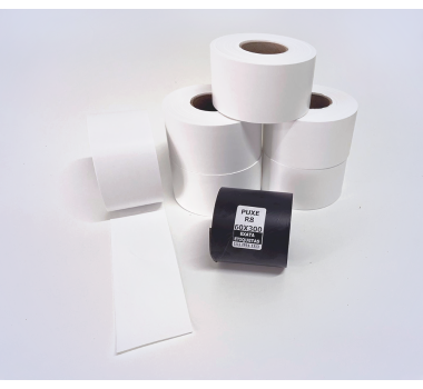 Kit 28: 6 Rolos Contínuos 50mm x 48m + 1 Ribbon R8 60mm x 300m