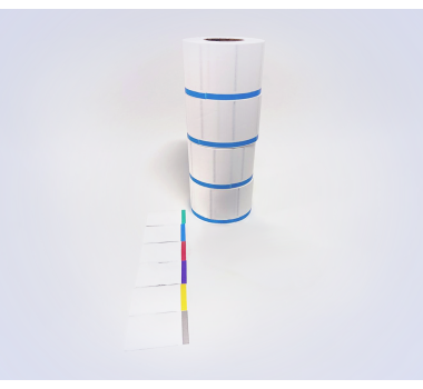 Kit 34: 3.600 Etiquetas Serrilhadas 50x40mm c/ tarja colorida