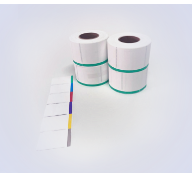 Kit 35: 2.400 Etiquetas Serrilhadas 50x60mm c/ tarja colorida