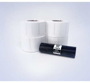 kit 40: 3.600 Etiquetas Serrilhadas 50x40mm + 1 Ribbon R16 110mm x 74m