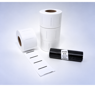 Kit 06: 4.120 Etiquetas Serrilhadas 50x35mm + 1 Ribbon R16 110mm x 74m