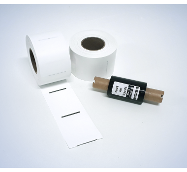 KIT 5 - c/ 1.200 Etiquetas Serrilhadas 50mm x 60mm + 1 Ribbon R8 55mm x 74m