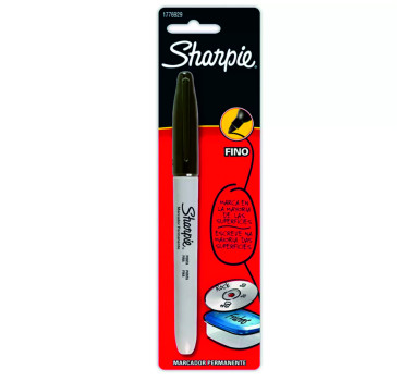 Marcador Permanente Sharpie Preto Ponta Fina