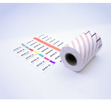 Etiquetas com Numeração Dupla + Tarja Colorida