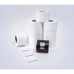 Kit 13: 7.200 Etiquetas Serrilhadas 50x40mm + 1 Ribbon R8 60mm x 300m