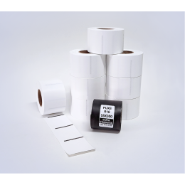 Kit 13: 7.200 Etiquetas Serrilhadas 50x40mm + 1 Ribbon R16 55mm x 300m