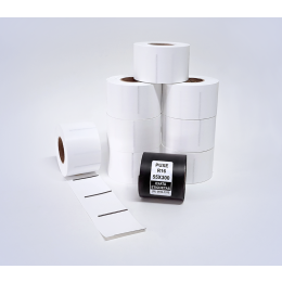 Kit 15: 4.800 Etiquetas Serrilhadas 50x60mm + 1 Ribbon R16 55mm x 300m