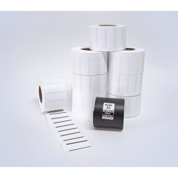 Kit 17: 14.400 Etiquetas Serrilhadas 50x20mm + 1 Ribbon R8 60mm x 300m