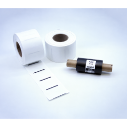 Kit 01: 2.060 Etiquetas Serrilhadas 50x35mm + 1 Ribbon R16 55mm x 74m
