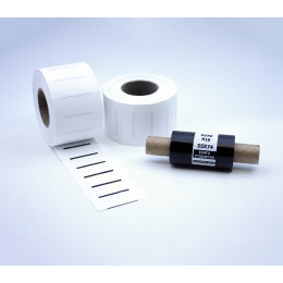 Kit 02: 3.600 Etiquetas Serrilhadas 50x20mm + 1 Ribbon R16 55mm x 74m