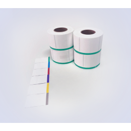 Kit 35: 2.400 Etiquetas Serrilhadas 50x60mm c/ tarja colorida