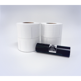 Kit 38: 2.400 Etiquetas Serrilhadas 50x60mm + 1 Ribbon R8 110mm x 74m 