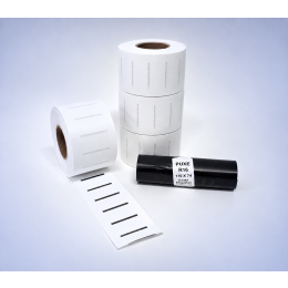 Kit 07: 7.200 Etiquetas Serrilhadas 50x20mm + 1 Ribbon R16 110mm x 74m