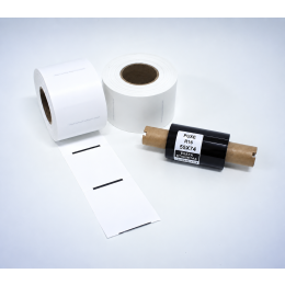 Kit 05: 1.200 Etiquetas Serrilhadas 50x60mm + 1 Ribbon R16 55mm x 74m