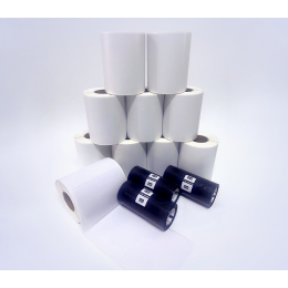 Kit AD02: 7044 Etiq 105x60mm Couche + 3 Ribbons 110mm x 153m Cera Premium