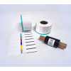 Kit 19: 3.600 Etiquetas Serrilhadas 50x20mm c/ tarja colorida + 1 Ribbon R16 55mm x 74m - 1