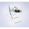 Kit 39: 1.200 Etiquetas Serrilhadas 50x60mm c/ tarja colorida + 1 Ribbon R8 55mm x 74m - 1